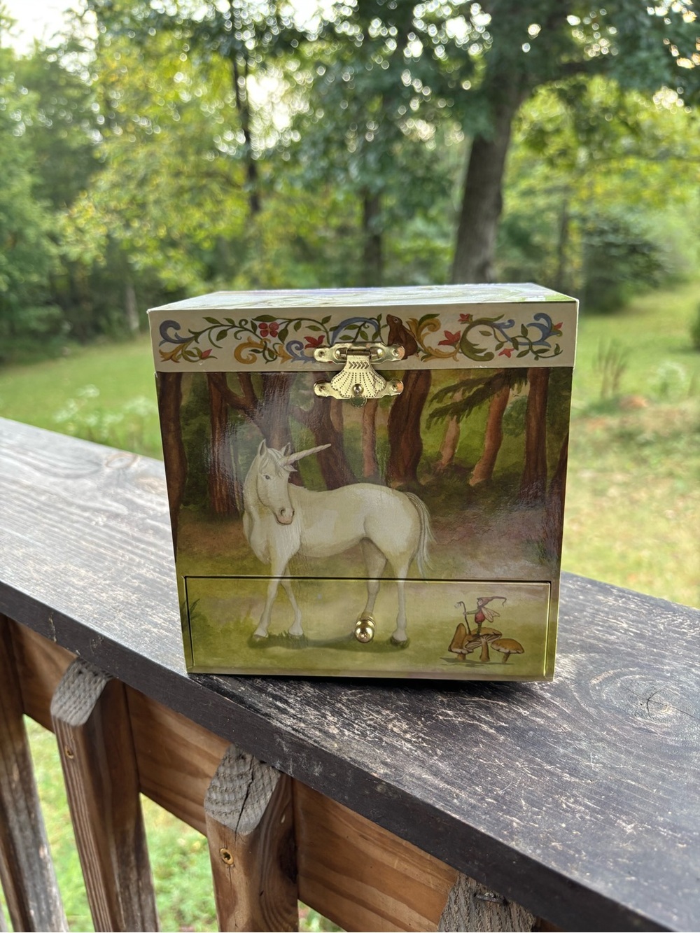 Enchantmints Unicorn Musical Jewelry Box BI202 The Unicorn 2009 Mirror Drawers